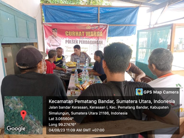 Kapolsek Perdagangan Juliapan Panjaitan Laksanakan Jumat Curhat Di Warkop Kerasaan I Kecamatan Pematang Bandar